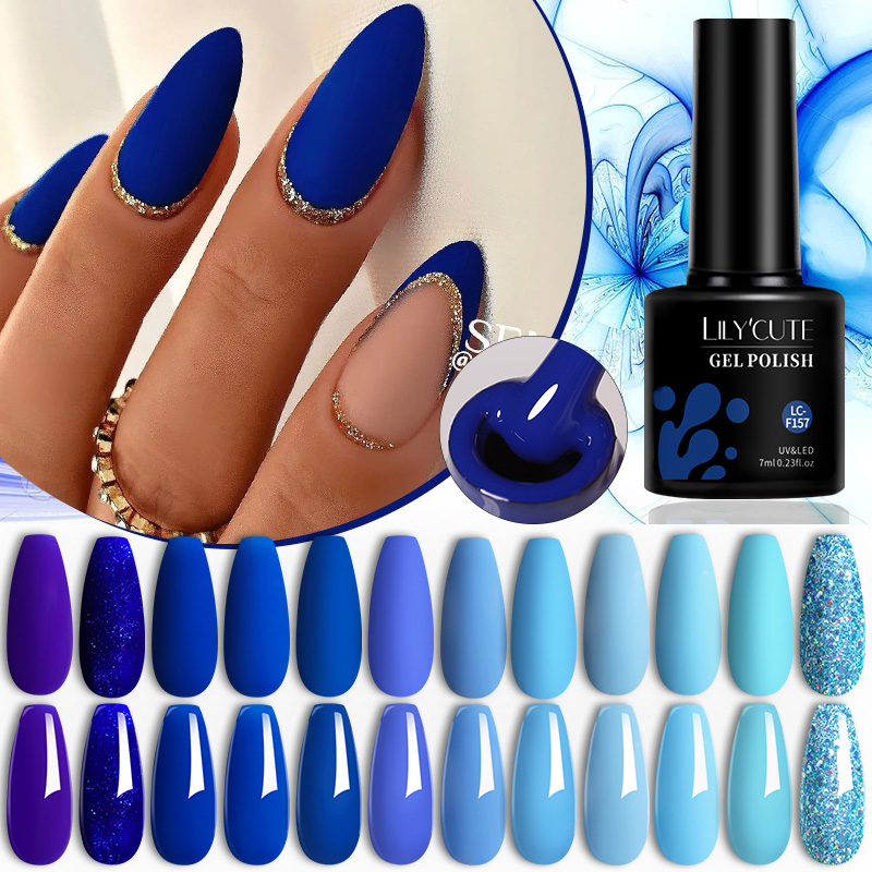 Glitter Powder Resin - LILYCUTE 7ML mat bleu couleur Gel