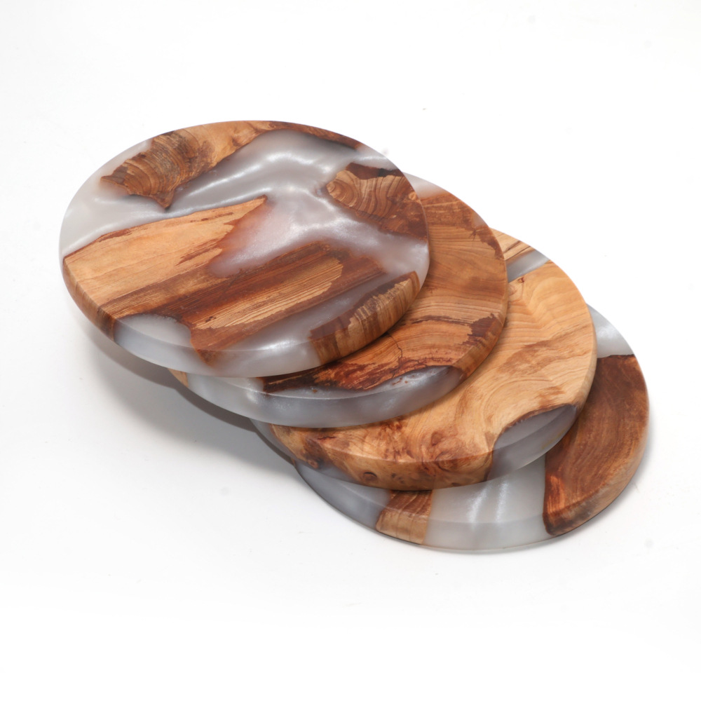 Resin Art Work - Ensemble de sous-verres, sous-verres en bois