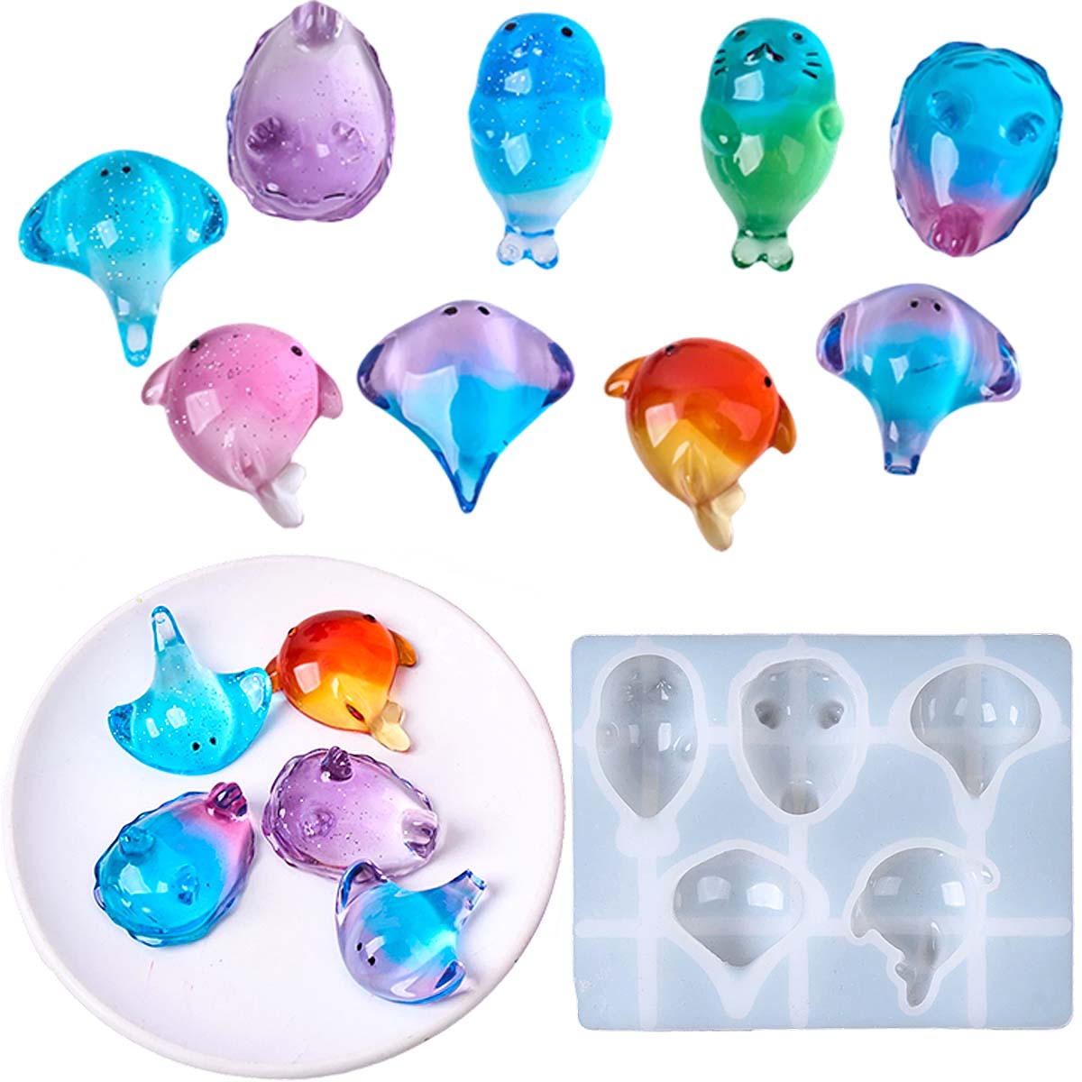 Resin Art Mould - Moule en silicone 3D Kawaii Raie