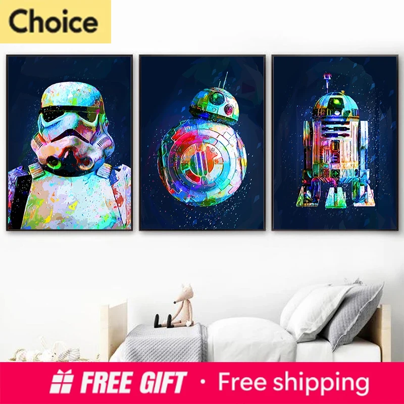 Resin Art Canvas - Affiche Space Wars en aquarelle, impressions