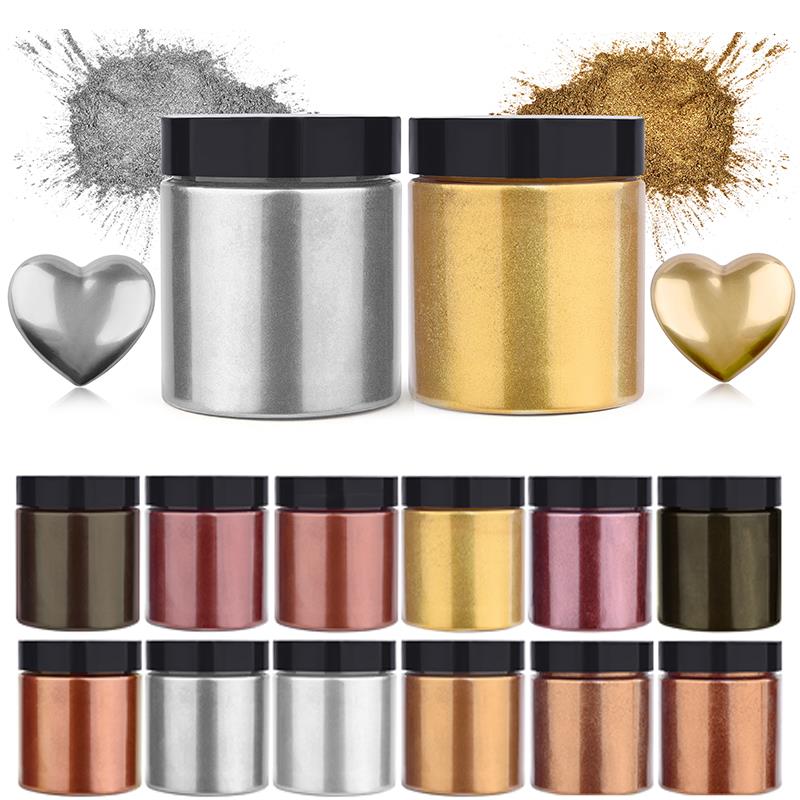 Resin Art Liquid - 50g Shimmer métallique or argent couleur