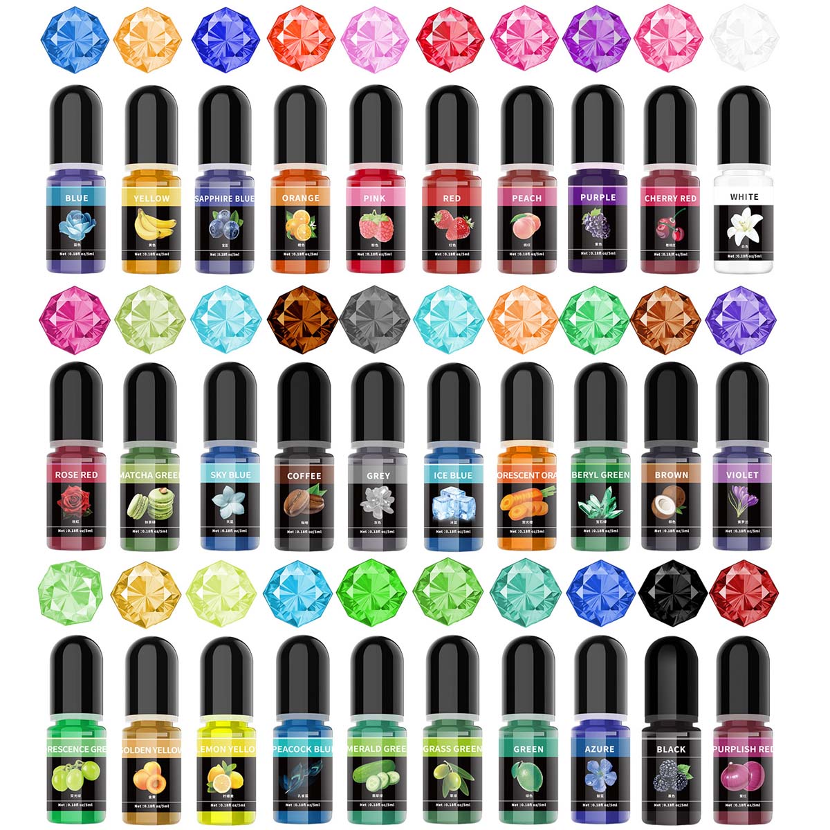 Resin Art Liquid - 5 ml/bouteille résine époxy Pigment liquide