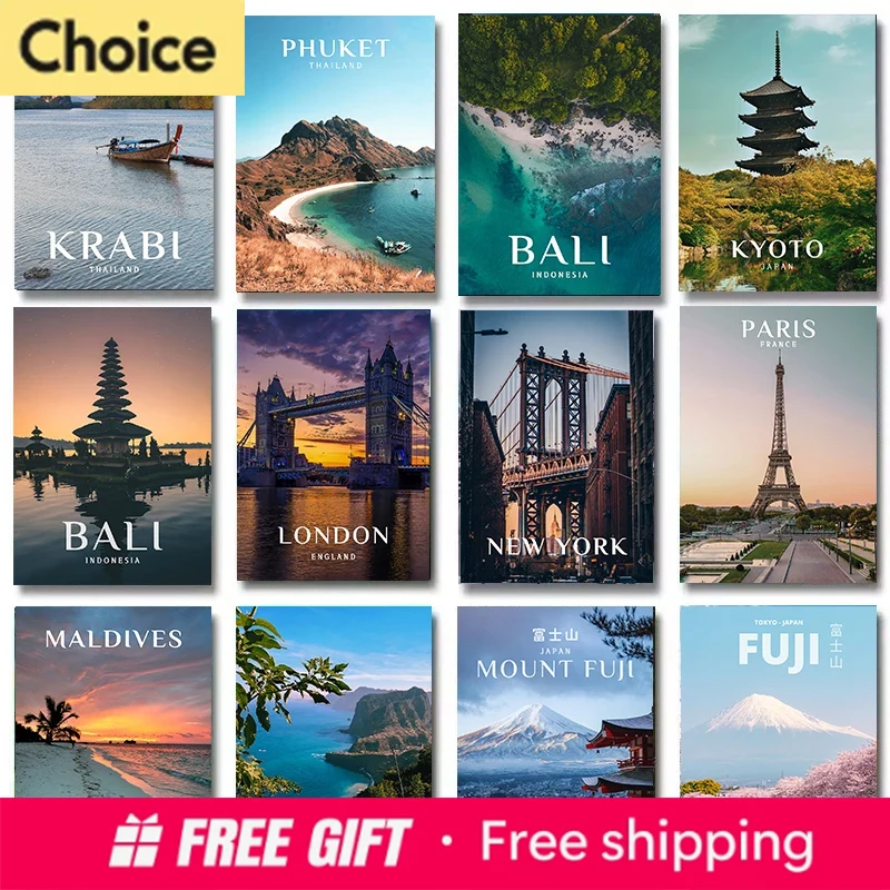 Resin Art Bali - Affiches de villes touristiques mondiales célèbres
