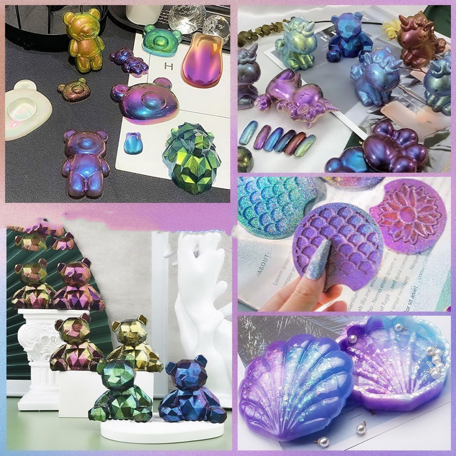 Poudre de miroir magique camél - Glitter Powder Resin avis et prix